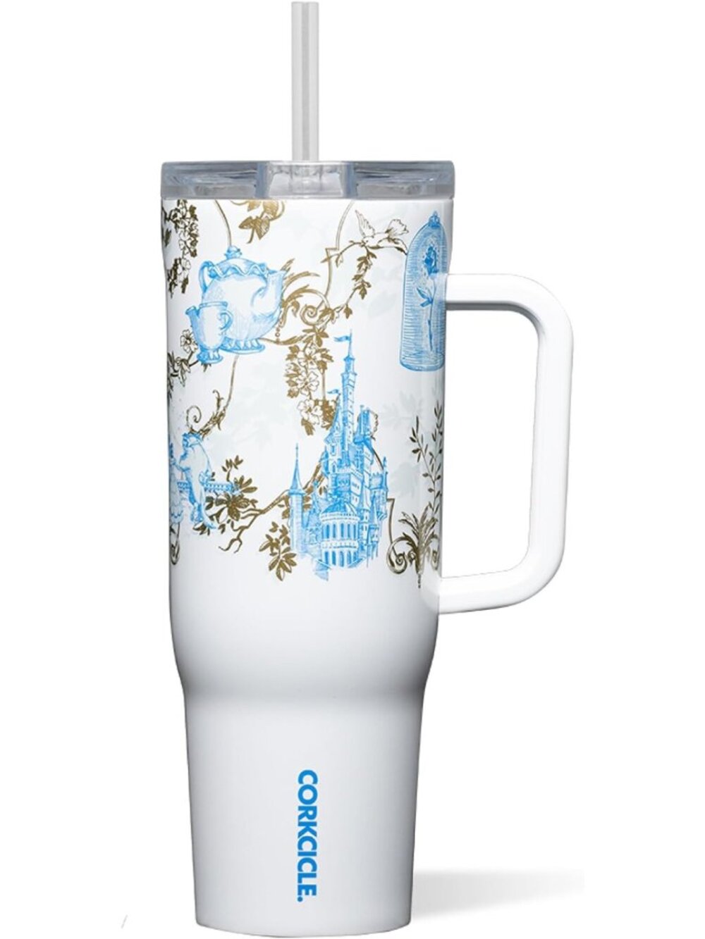 40 oz Insulated Tumbler with Handle, Disney Princess Belle, Travel Mug, Perfect